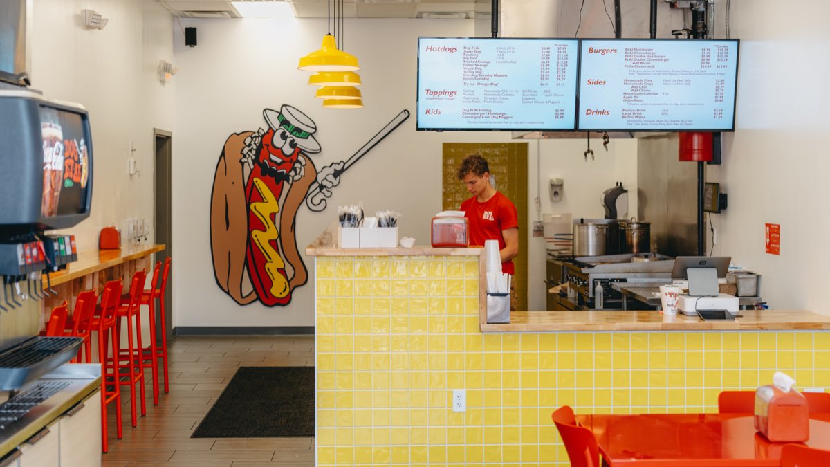 Inside Dog Et Al — the counter and dining area